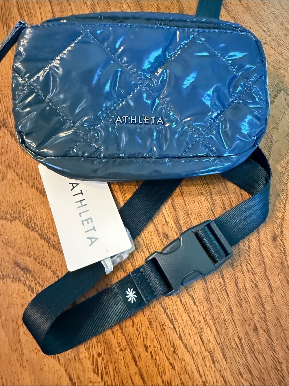 Athleta Quilted teal Crossbody Bag